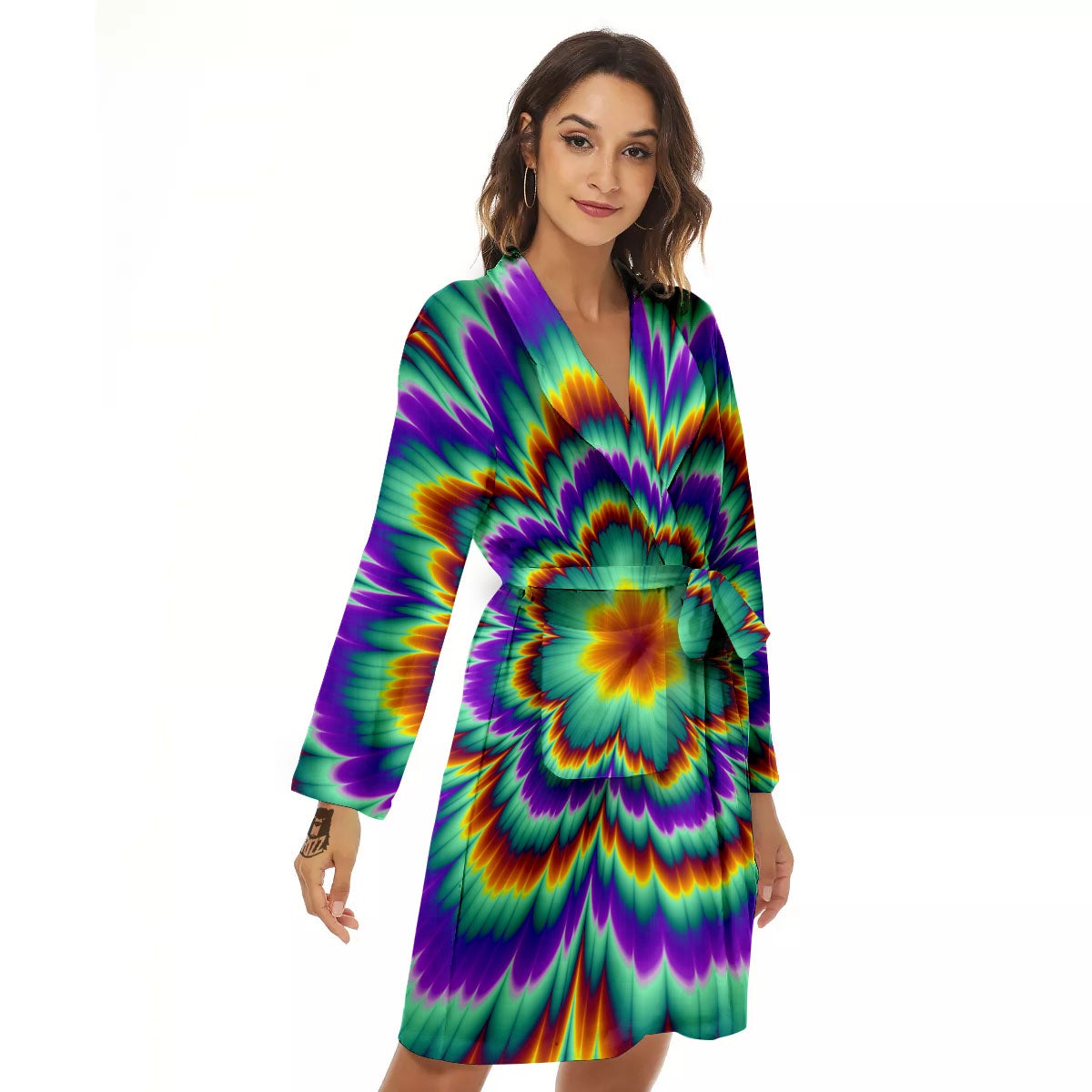 Illusion Optical Explosion Psychedelic Women's Robe-grizzshop