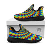 Illusion Optical Psychedelic Expansion Black Athletic Shoes-grizzshop