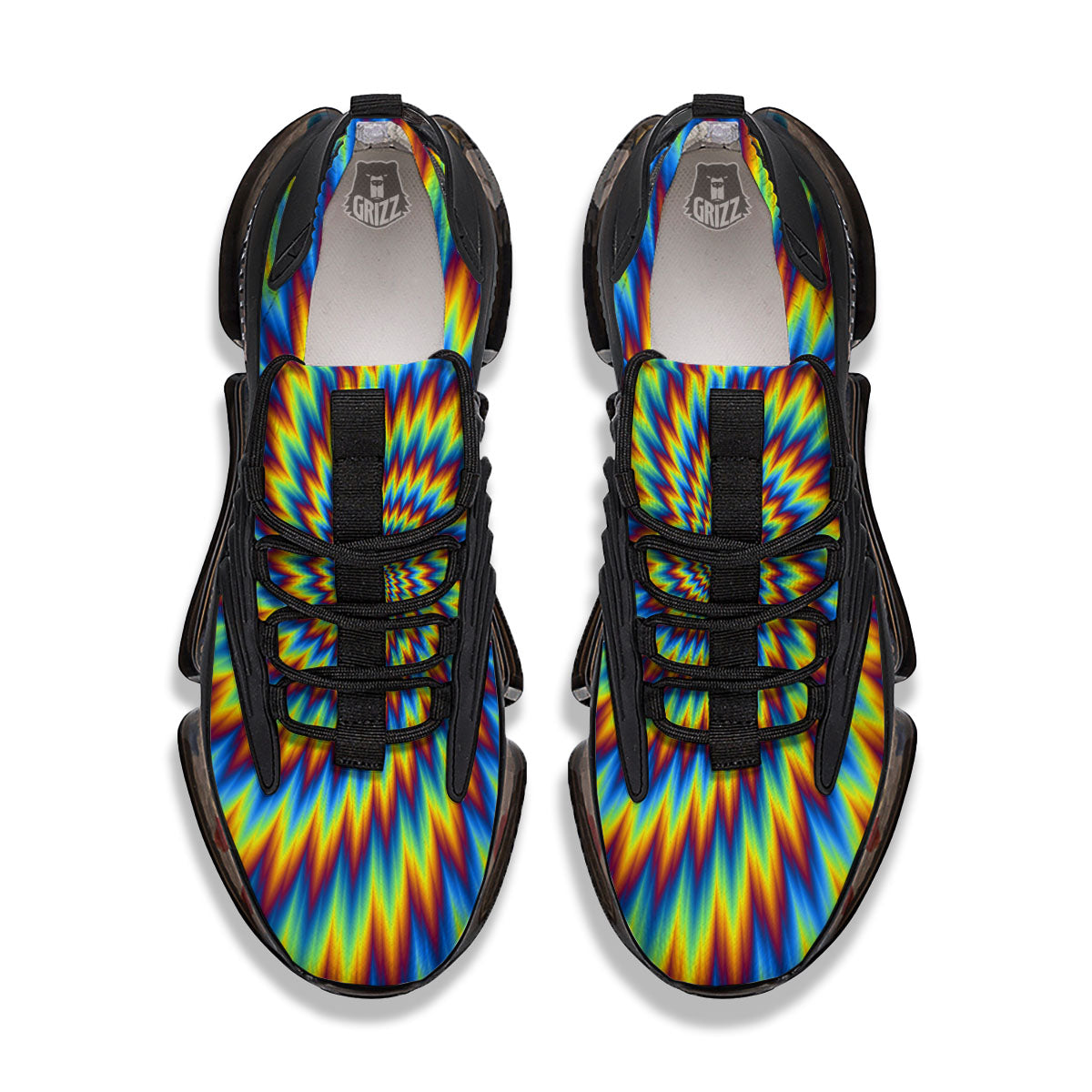 Illusion Optical Psychedelic Expansion Black Gym Shoes-grizzshop