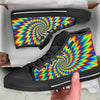 Illusion Optical Psychedelic Expansion Black High Top Shoes-grizzshop