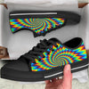 Illusion Optical Psychedelic Expansion Black Low Top Shoes-grizzshop