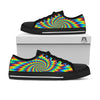 Illusion Optical Psychedelic Expansion Black Low Top Shoes-grizzshop