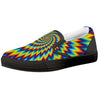 Illusion Optical Psychedelic Expansion Black Slip On Shoes-grizzshop