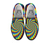 Illusion Optical Psychedelic Expansion Black Slip On Shoes-grizzshop