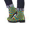 Illusion Optical Psychedelic Expansion Leather Boots-grizzshop