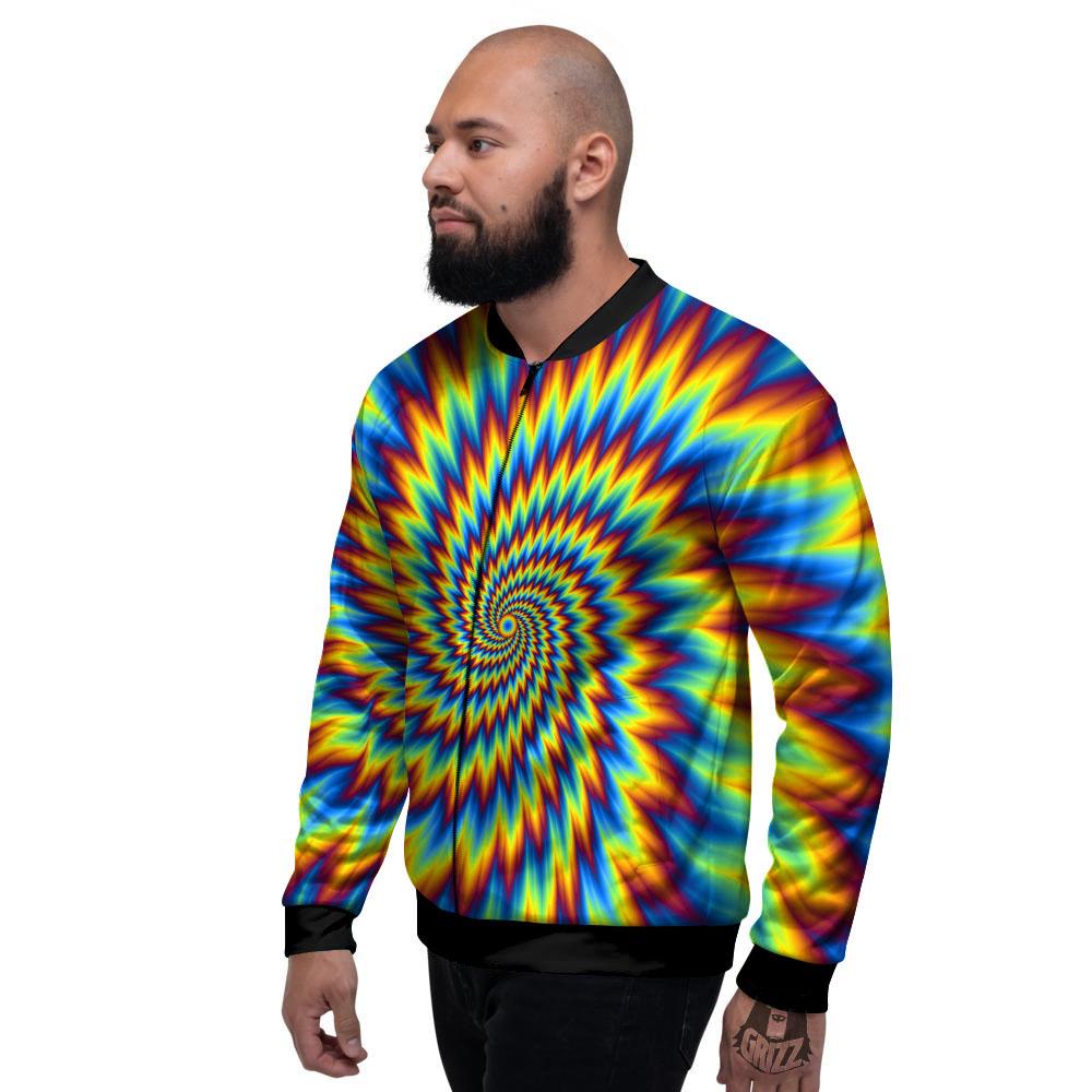 Illusion Optical Psychedelic Expansion Men's Bomber Jacket-grizzshop