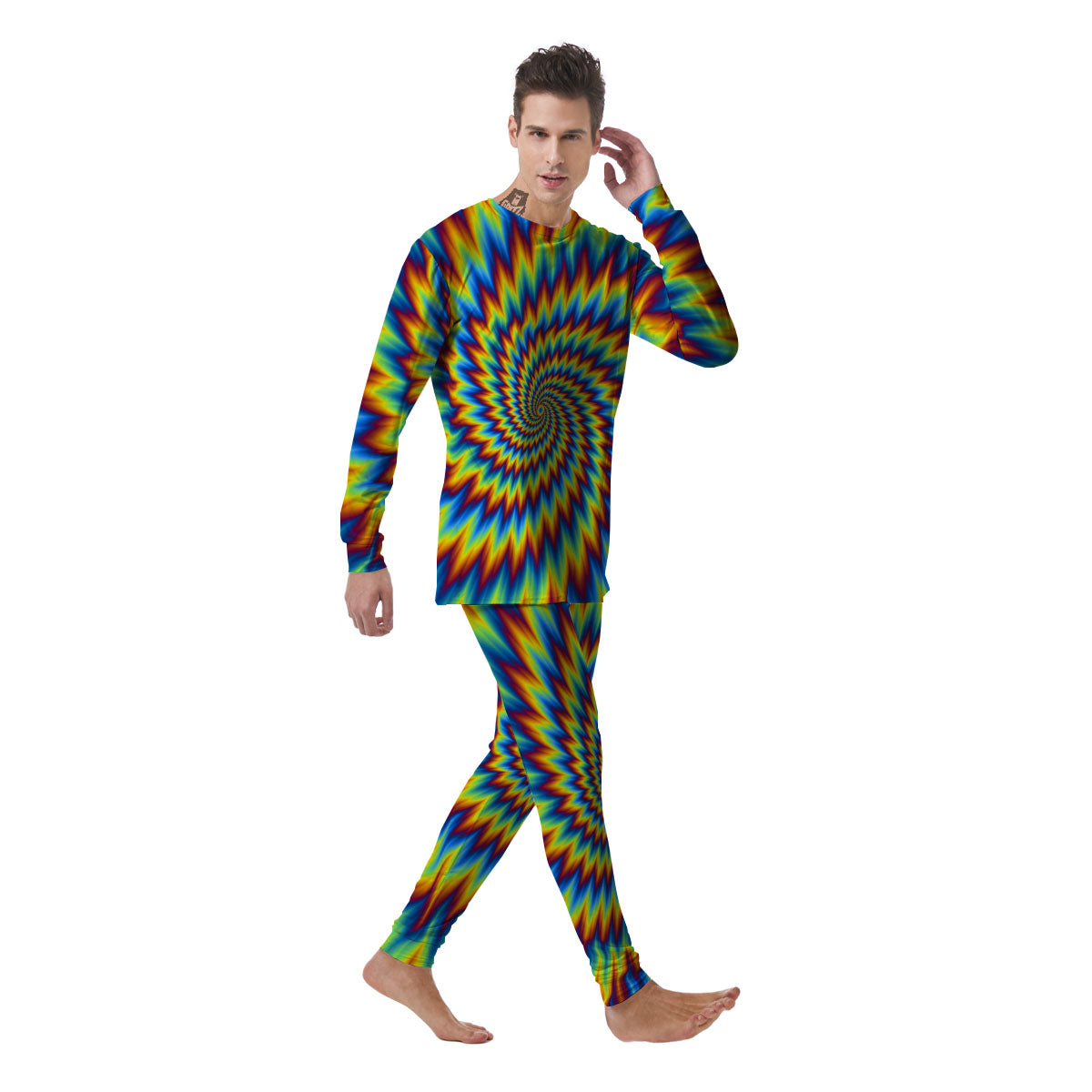 Illusion Optical Psychedelic Expansion Men's Pajamas-grizzshop