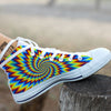 Illusion Optical Psychedelic Expansion White High Top Shoes-grizzshop