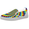 Illusion Optical Psychedelic Expansion White Slip On Shoes-grizzshop