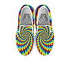 Illusion Optical Psychedelic Expansion White Slip On Shoes-grizzshop