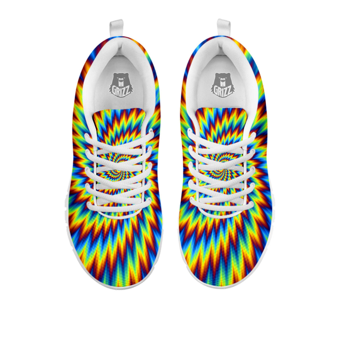 Illusion Optical Psychedelic Expansion White Sneaker-grizzshop