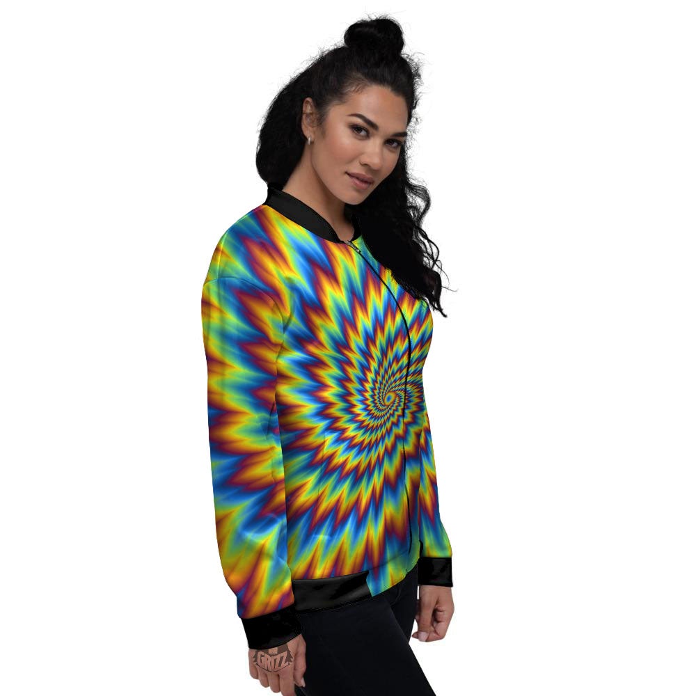 Illusion Optical Psychedelic Expansion Women's Bomber Jacket-grizzshop