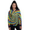 Illusion Optical Psychedelic Expansion Women's Bomber Jacket-grizzshop