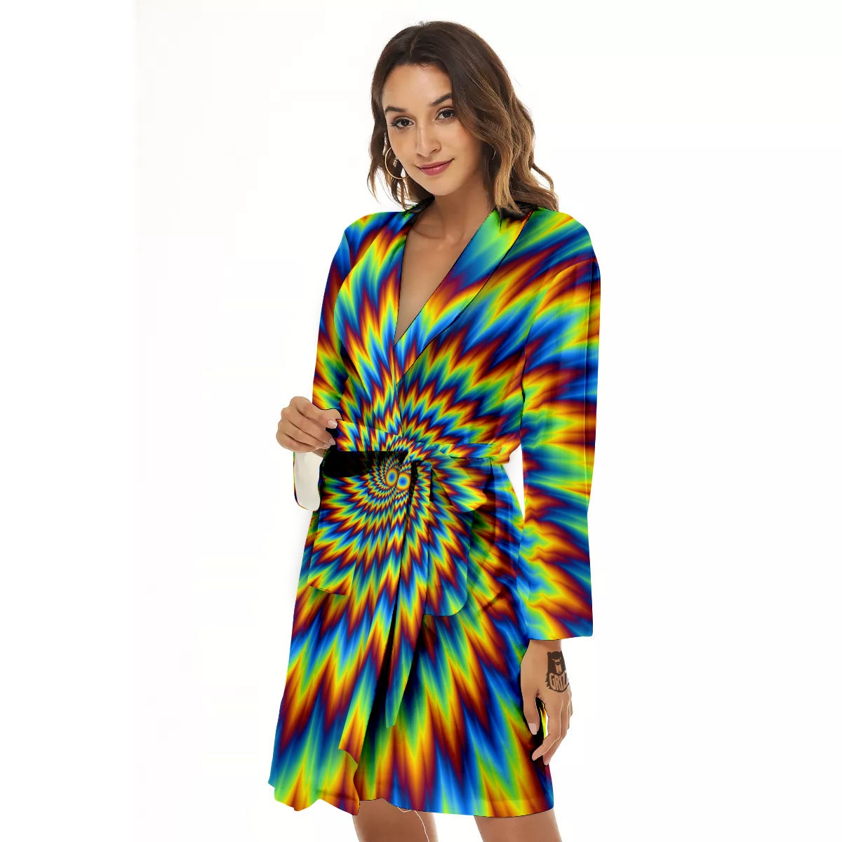 Illusion Optical Psychedelic Expansion Women's Robe-grizzshop