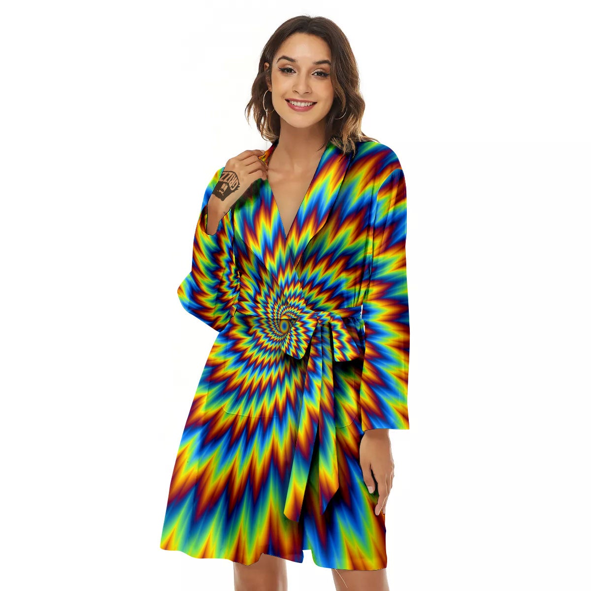 Illusion Optical Psychedelic Expansion Women's Robe-grizzshop