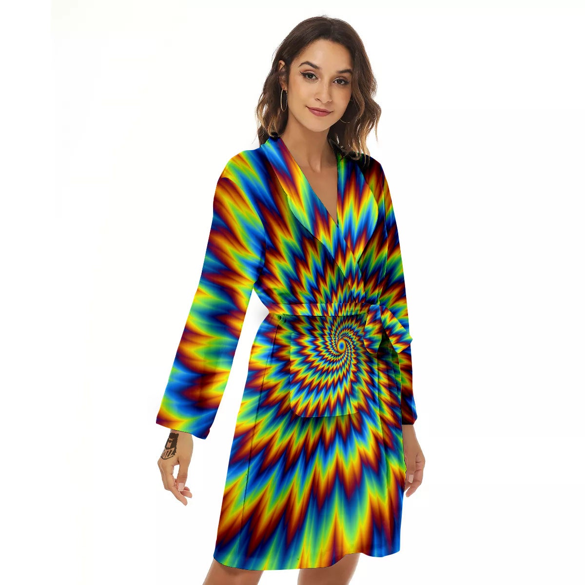 Illusion Optical Psychedelic Expansion Women's Robe-grizzshop