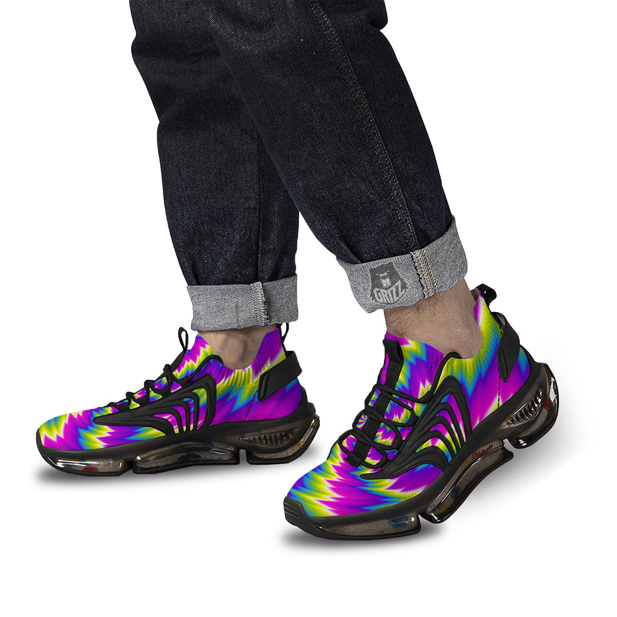 Illusion Optical Psychedelic Radiant Black Gym Shoes-grizzshop