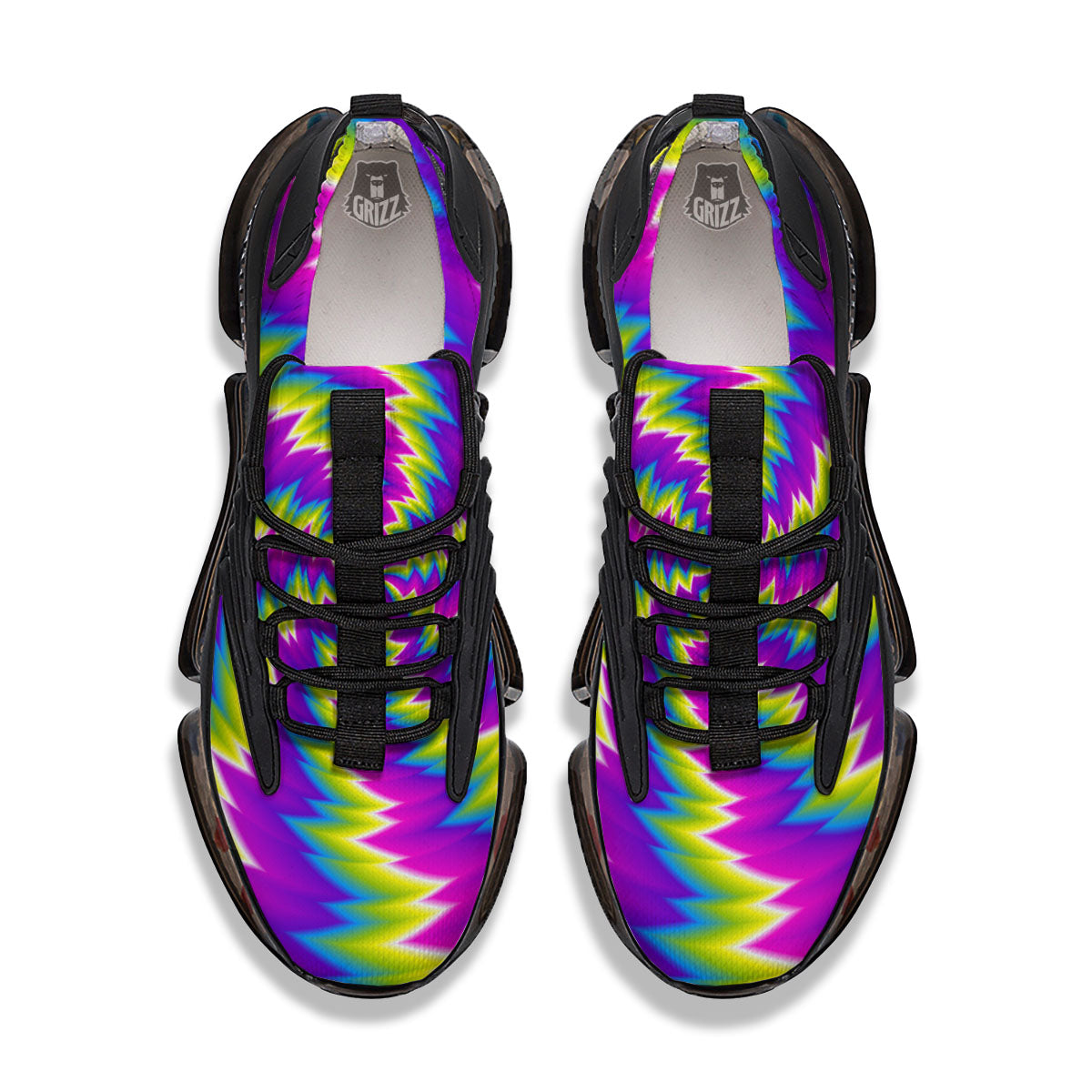 Illusion Optical Psychedelic Radiant Black Gym Shoes-grizzshop