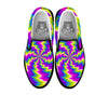 Illusion Optical Psychedelic Radiant Black Slip On Shoes-grizzshop