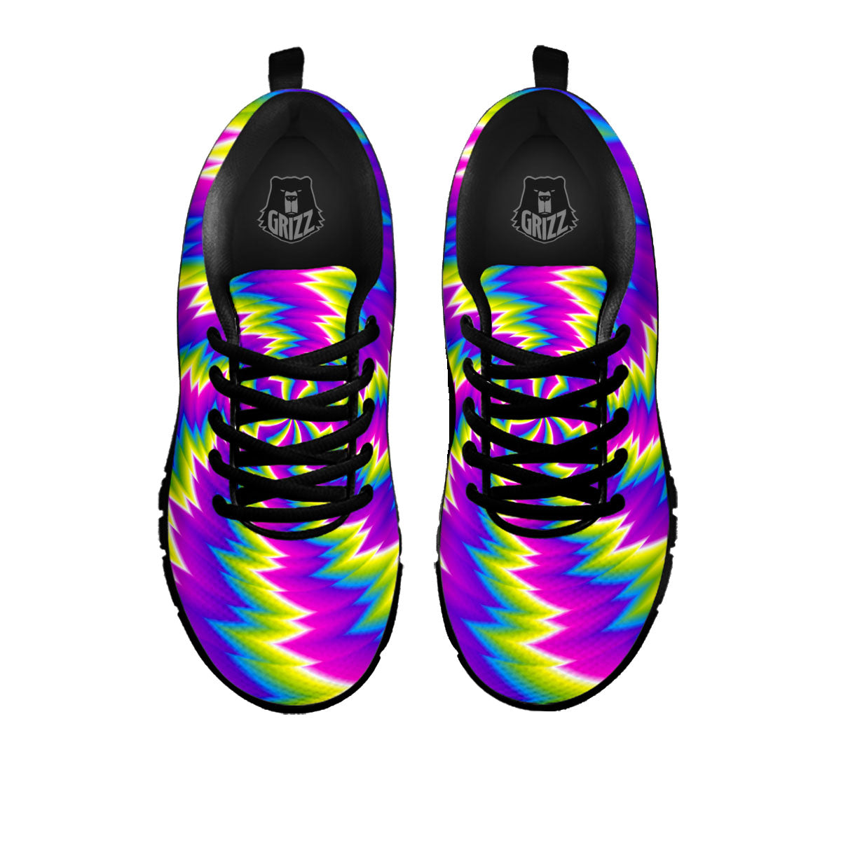 Illusion Optical Psychedelic Radiant Black Sneaker-grizzshop