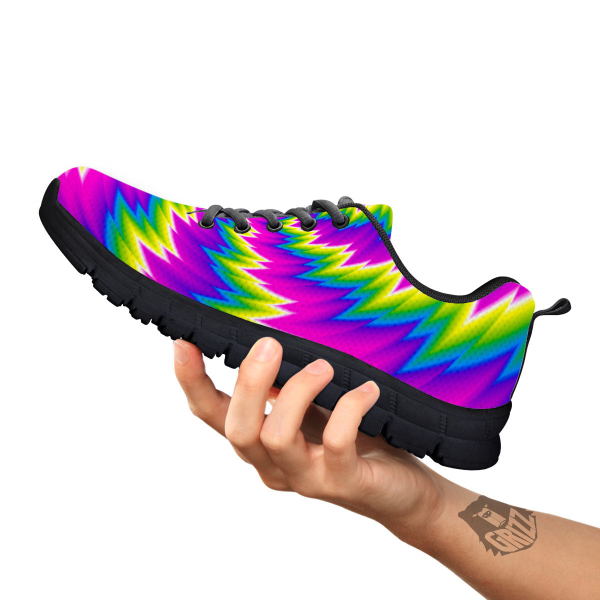 Illusion Optical Psychedelic Radiant Black Sneaker-grizzshop