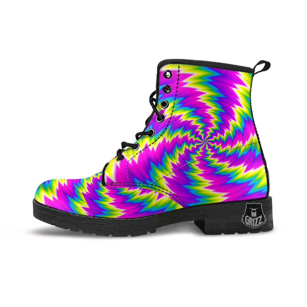 Illusion Optical Psychedelic Radiant Leather Boots-grizzshop