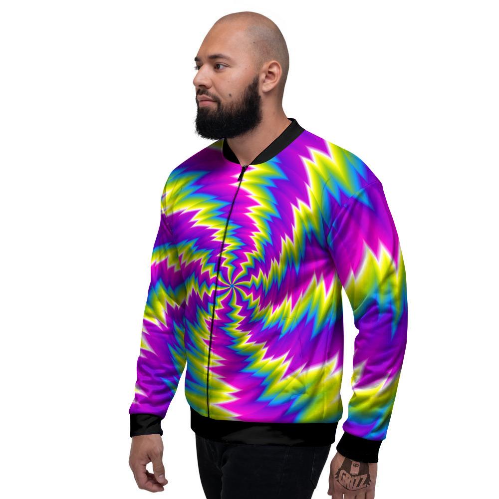 Illusion Optical Psychedelic Radiant Men's Bomber Jacket-grizzshop