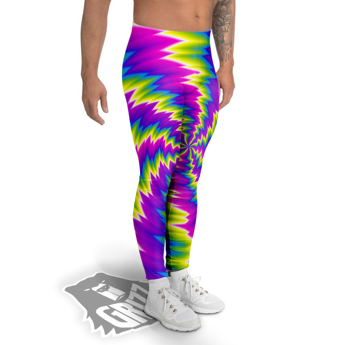 Illusion Optical Psychedelic Radiant Men's Leggings-grizzshop