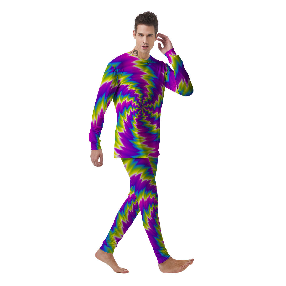 Illusion Optical Psychedelic Radiant Men's Pajamas-grizzshop