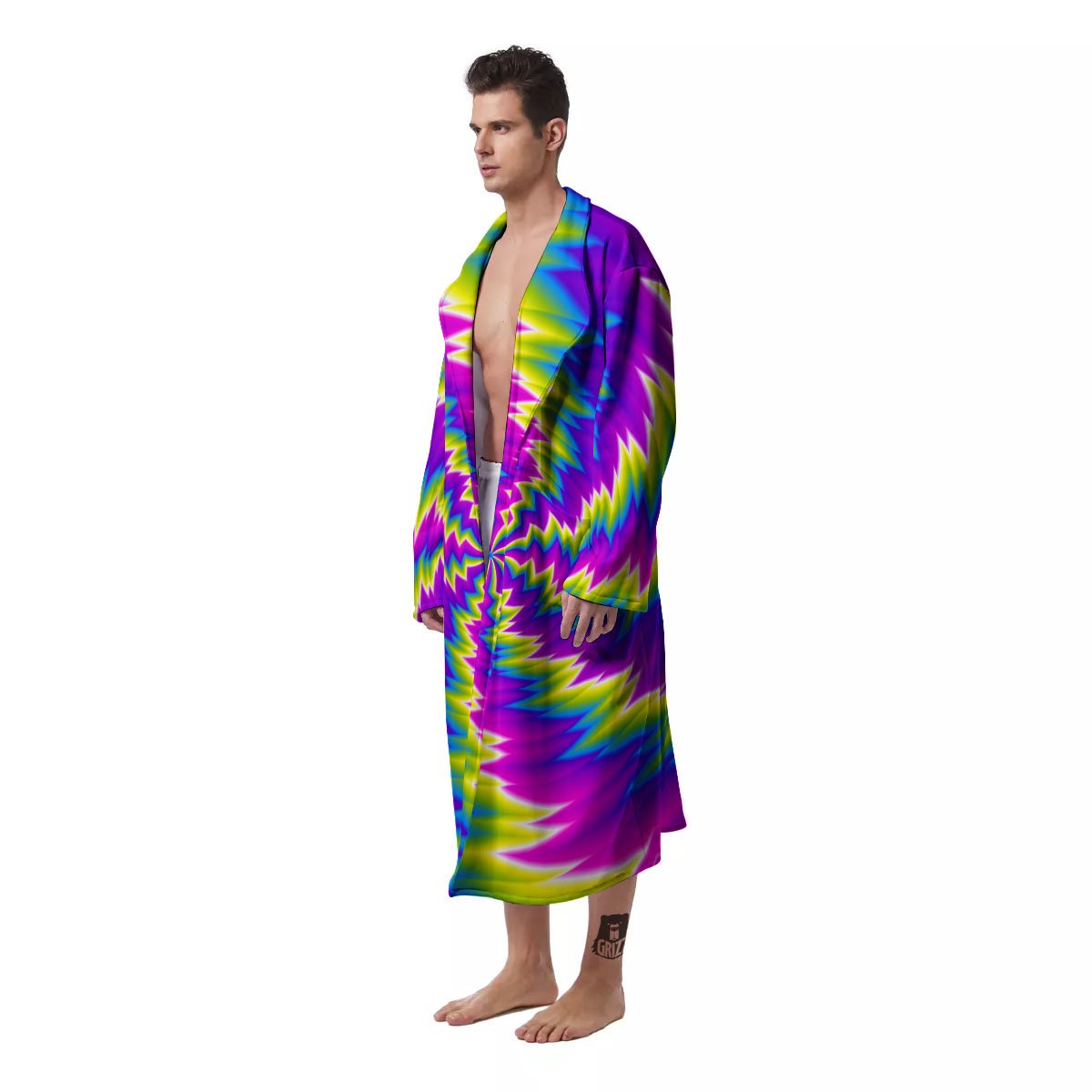 Illusion Optical Psychedelic Radiant Men's Robe-grizzshop