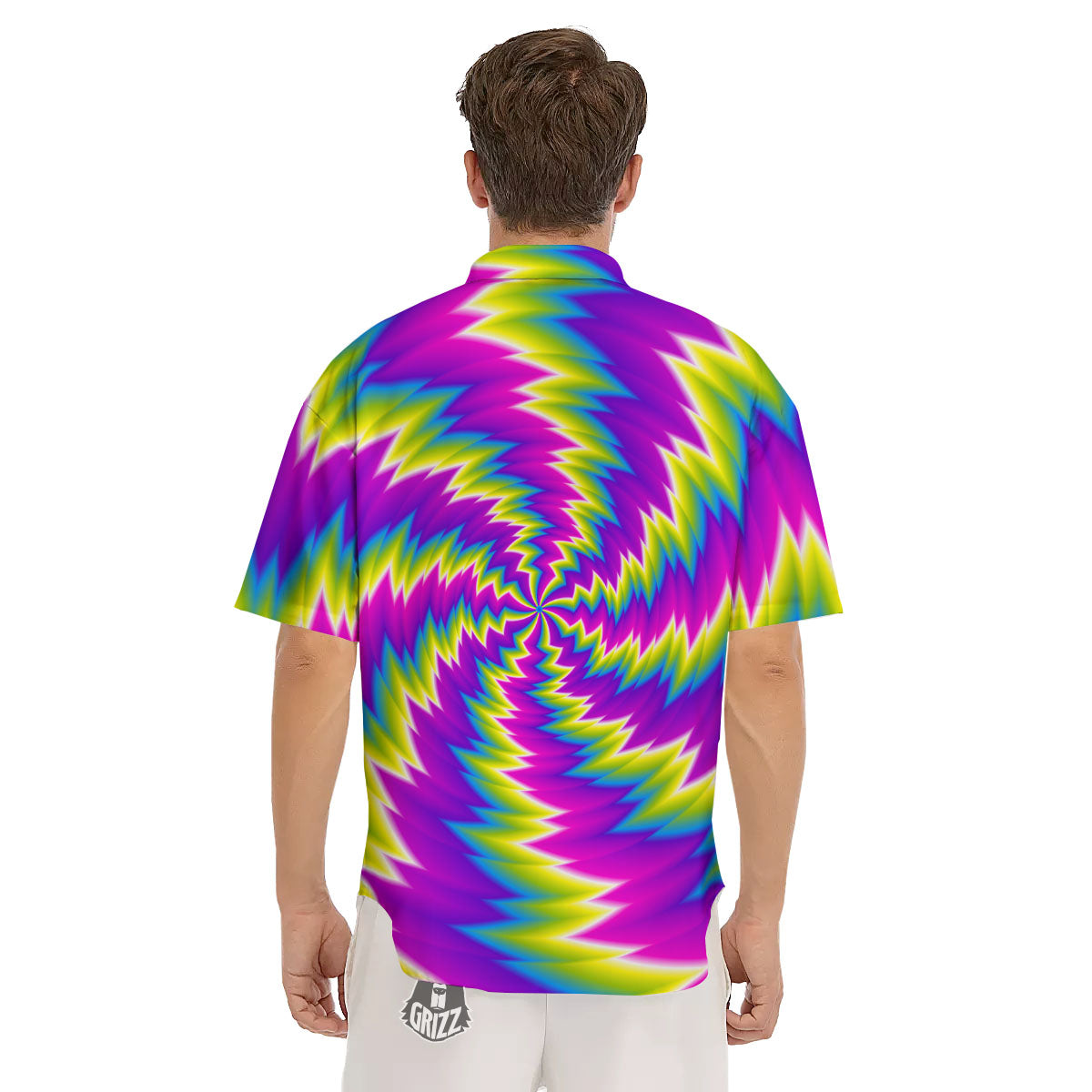 Illusion Optical Psychedelic Radiant Men's Short Sleeve Shirts-grizzshop