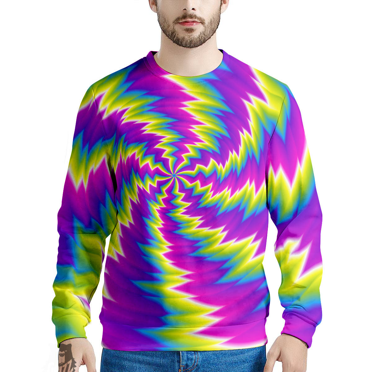 Illusion Optical Psychedelic Radiant Men's Sweatshirt-grizzshop