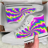 Illusion Optical Psychedelic Radiant White High Top Shoes-grizzshop