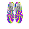 Illusion Optical Psychedelic Radiant White Slip On Shoes-grizzshop