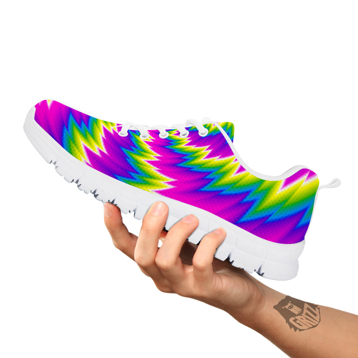 Illusion Optical Psychedelic Radiant White Sneaker-grizzshop