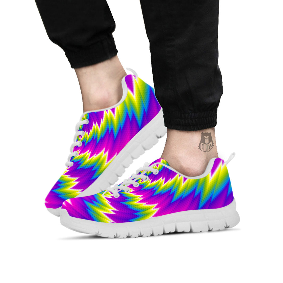 Illusion Optical Psychedelic Radiant White Sneaker-grizzshop