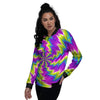 Illusion Optical Psychedelic Radiant Women's Bomber Jacket-grizzshop