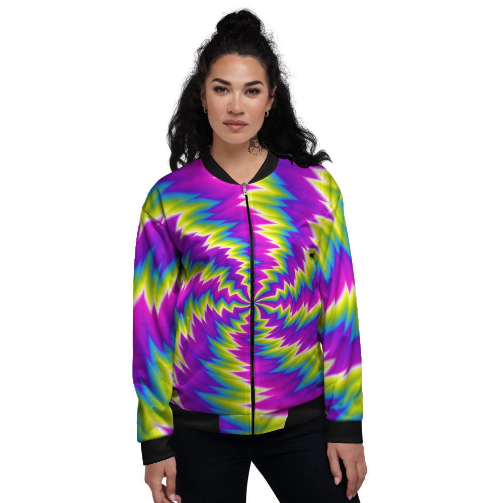 Illusion Optical Psychedelic Radiant Women's Bomber Jacket-grizzshop