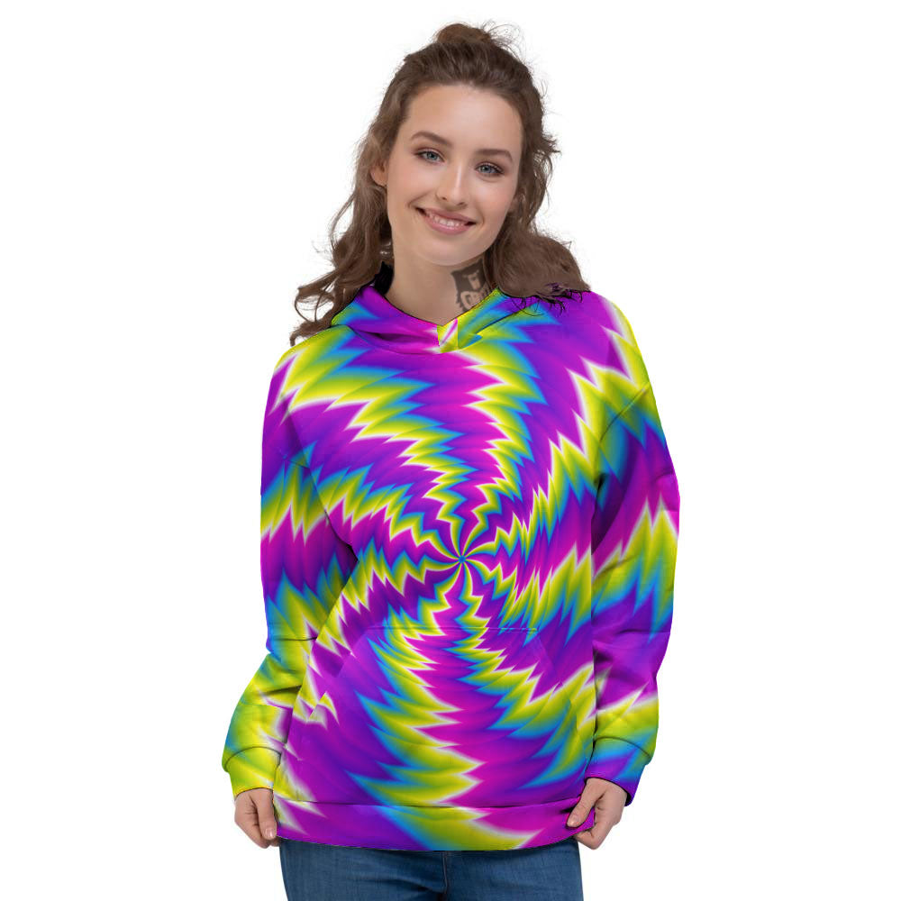 Illusion Optical Psychedelic Radiant Women's Hoodie-grizzshop