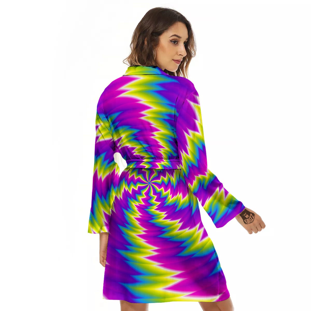 Illusion Optical Psychedelic Radiant Women's Robe-grizzshop