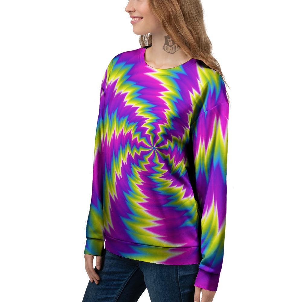 Illusion Optical Psychedelic Radiant Women's Sweatshirt-grizzshop