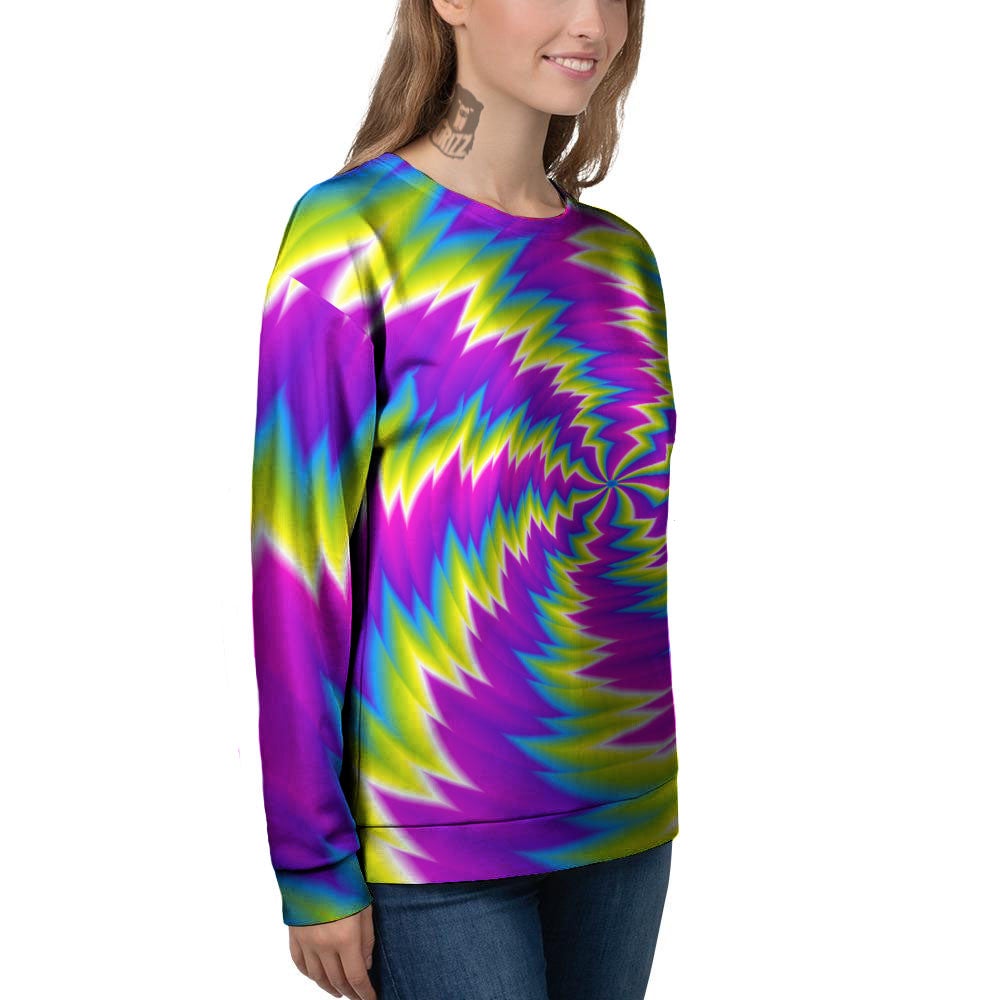 Illusion Optical Psychedelic Radiant Women's Sweatshirt-grizzshop