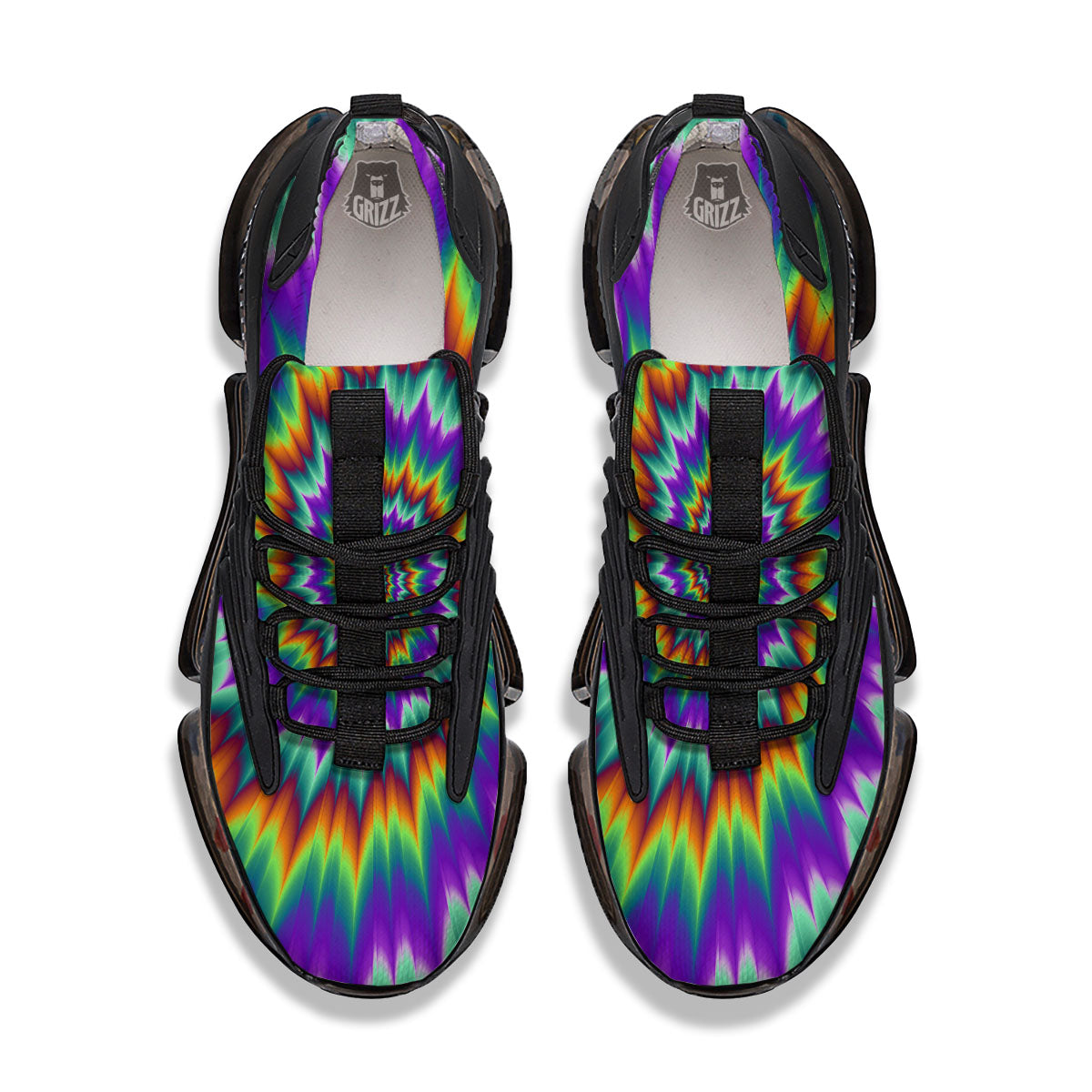 Illusion Optical Psychedelic Spiral Black Gym Shoes-grizzshop
