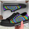 Illusion Optical Psychedelic Spiral Black Low Top Shoes-grizzshop