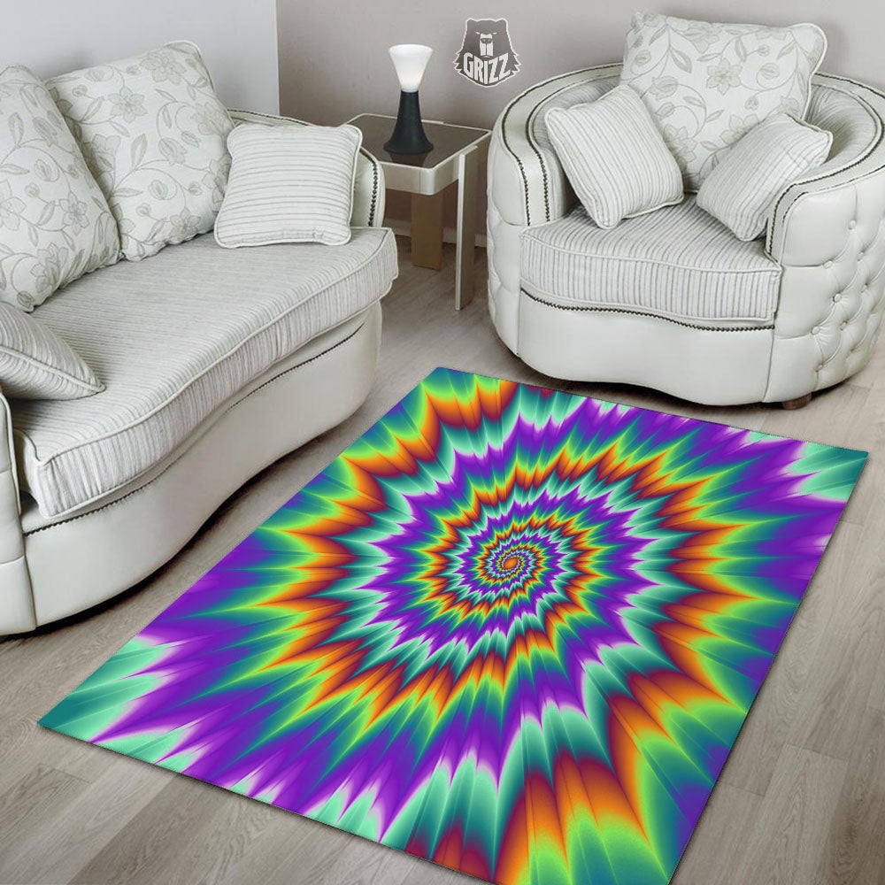 Illusion Optical Psychedelic Spiral Floor Mat-grizzshop