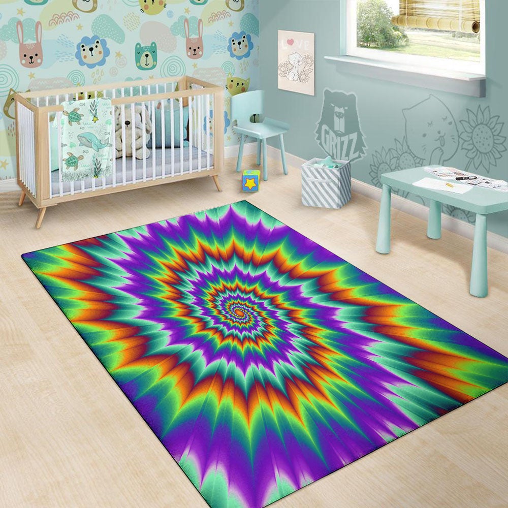 Illusion Optical Psychedelic Spiral Floor Mat-grizzshop