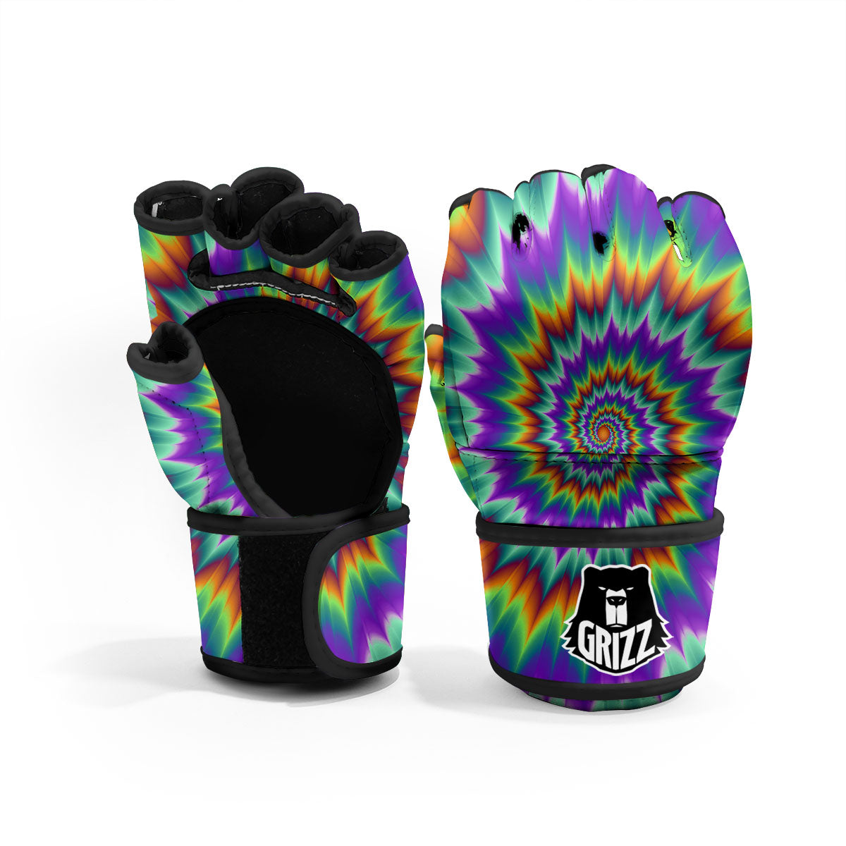 Illusion Optical Psychedelic Spiral MMA Gloves-grizzshop