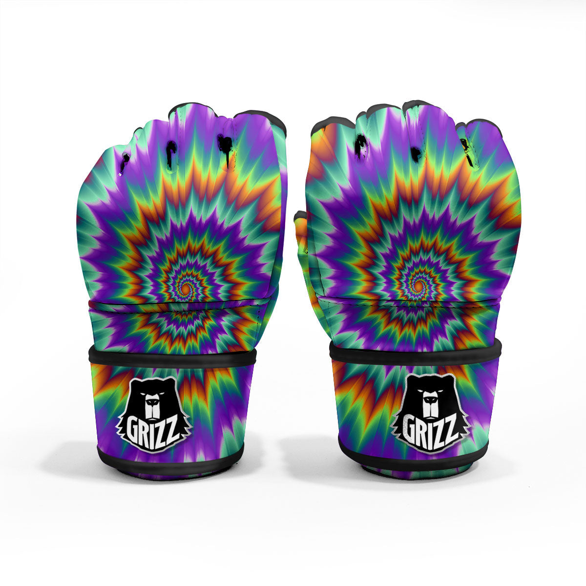 Illusion Optical Psychedelic Spiral MMA Gloves-grizzshop