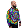 Illusion Optical Psychedelic Spiral Men's Bomber Jacket-grizzshop