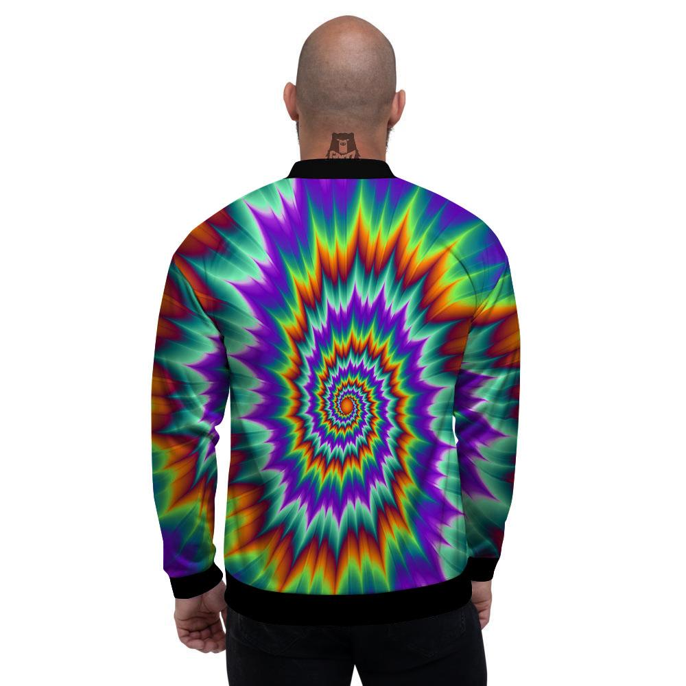 Illusion Optical Psychedelic Spiral Men's Bomber Jacket-grizzshop